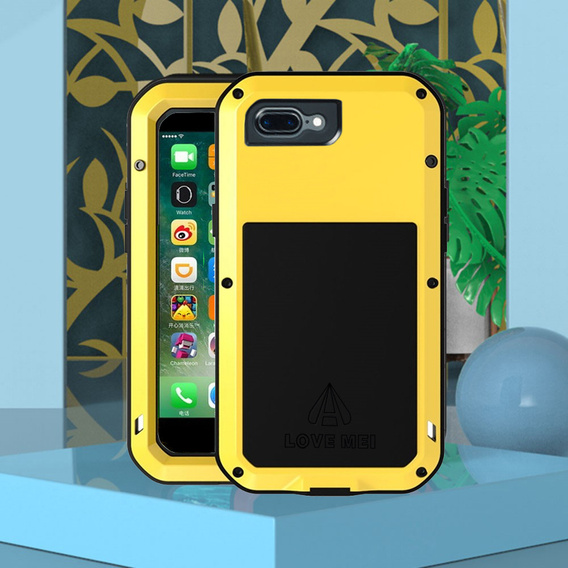 Love Mei Obal na mobil pre iPhone 8 Plus/7 Plus, armored with glass, žlté