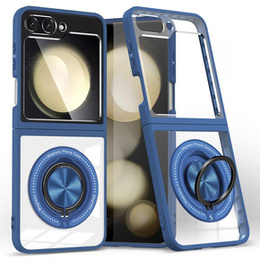 Puzdro pre Samsung Galaxy Z Flip7 FE / Z Flip6, Corners Dropproof, pre MagSafe, transparentné / tmavomodré