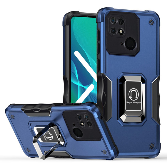 Obal na mobil pre Xiaomi Redmi 10C, Dual-Layer Armor, tmavomodré