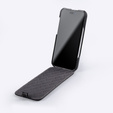 MELKCO flipové puzdro pre iPhone 16 Pro, kožené, flipové, čierne