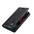 CASEME puzdro pre iPhone 14 Pro, Leather Wallet Case, čierne