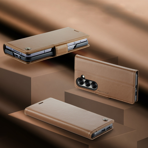 CASEME Litchi Wallet flipové puzdro pre Samsung Galaxy Z Fold7 5G