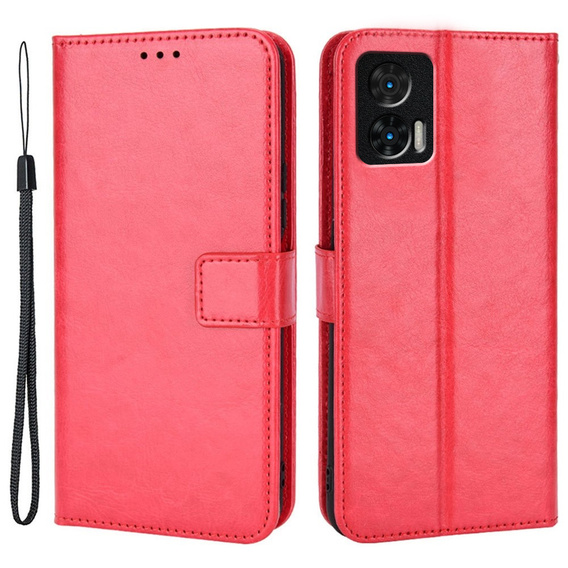 Klapkové puzdro pre Motorola Edge 30 Neo 5G, Crazy Horse Wallet, červené