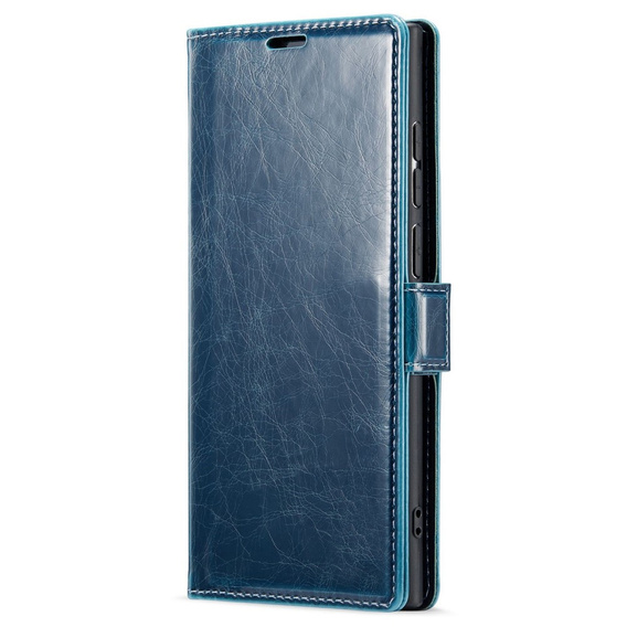 Klapkové puzdro pre Samsung Galaxy S23 Ultra, ERBORD Waxy Wallet, modré