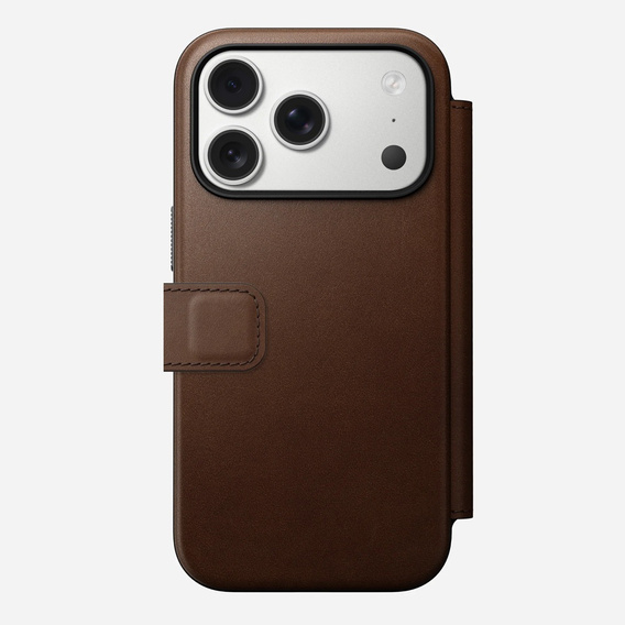 Puzdro Nomad pre iPhone 17 Pro, Modern Leather Folio, hnedé