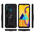 Pancierované obal na mobil pre Samsung Galaxy M21, Nox Case Ring, čierne