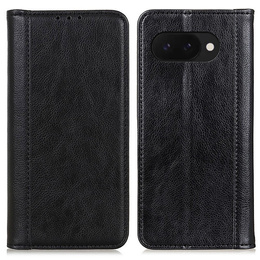 Flipové puzdro pre Google Pixel 9A, Split Leather, čierne