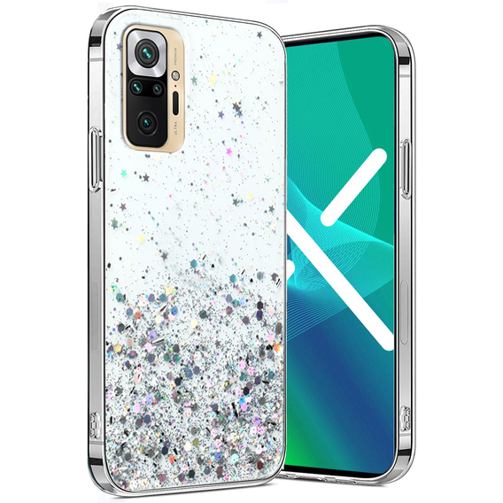 Obal na mobil pre Xiaomi Redmi Note 10 Pro, Glittery, priehľadné