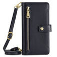 Klapkové puzdro pre Samsung Galaxy A54 5G, Wallet Zipper Pocket, čierne