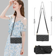 Puzdro s chlopňou pre Samsung Galaxy A56 5G, Rhombus Crossbody Leather, čierne