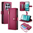 Klapkové puzdro pre Xiaomi Redmi Note 14 Pro 5G / Poco X7 5G, Wallet Zipper Pocket, červené