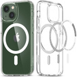Puzdro MagSafe Spigen pre iPhone 13 Mini, Ultra Hybrid, biele + tvrdené sklo 9H