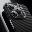 Puzdro BENKS Kevlar pre iPhone 15 Pro Max, pre MagSafe, Carbon Fiber, čierne