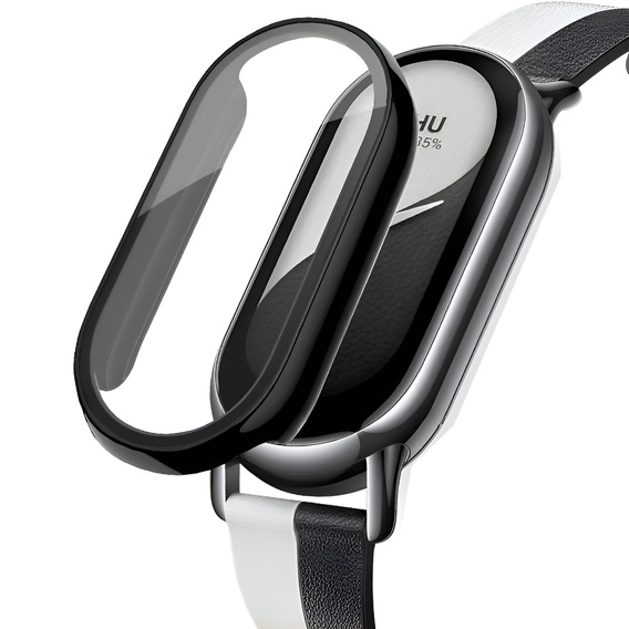 Puzdro 2v1 + tvrdené sklo pre Xiaomi Smart Band 10 / 9 / 8, čierne