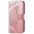 Klapkové puzdro pre Samsung Galaxy A56, Butterfly, ružové rose gold
