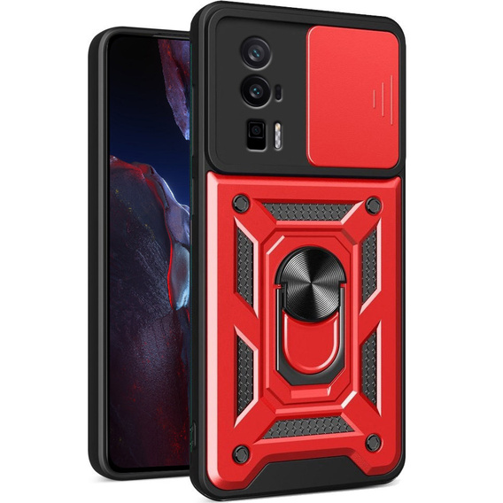 Obal na mobil pre Xiaomi Poco F5 Pro, CamShield Slide, červené
