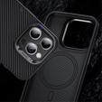 Puzdro BENKS Kevlar pre iPhone 15 Pro Max, pre MagSafe, Carbon Fiber, čierne
