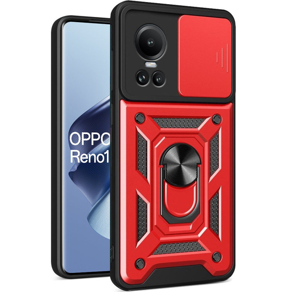 Obal na mobil pre Oppo Reno 10 / 10 Pro, CamShield Slide, červené