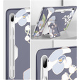 Obal na mobil pre Samsung Galaxy Tab S7 FE, Suritch Full Body Flowers, sivé