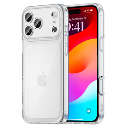 Silikónové puzdro pre iPhone 17 Pro Max, s tvrdou zadnou stranou, priehľadné