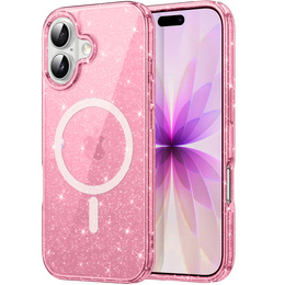 Puzdro pre iPhone 17, pre MagSafe, trblietavé, priesvitné ružové