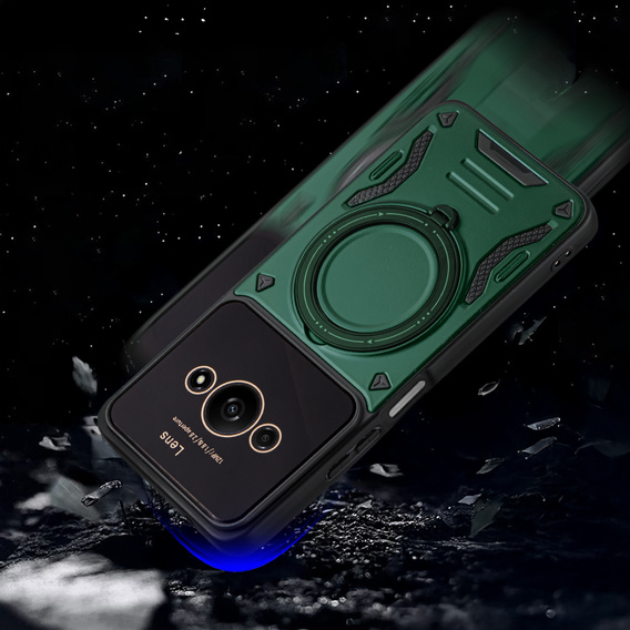 Pancierované puzdro pre Xiaomi Redmi A3, Magnetic Ring, zelený