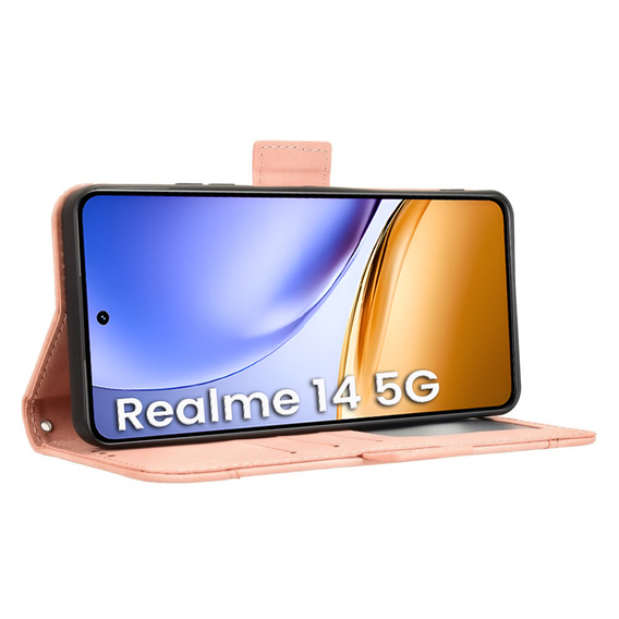Klapkové puzdro pre Realme 14 5G / Realme 14T 5G, Card Slot, ružové
