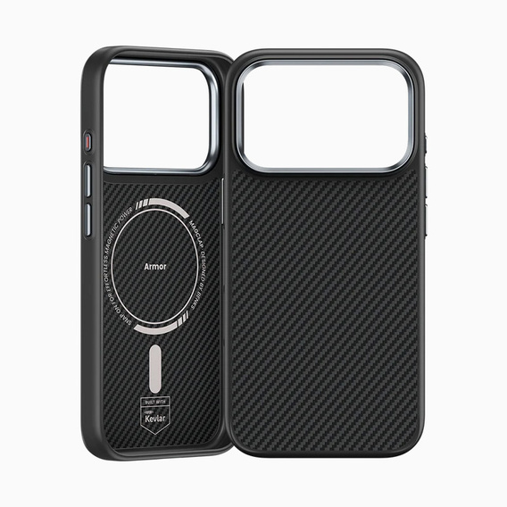 BENKS Kevlar Armor PRO Carbon Fiber 600D A070 puzdro MagSafe s aktívnym tlačidlom pre iPhone 17 Pro Max