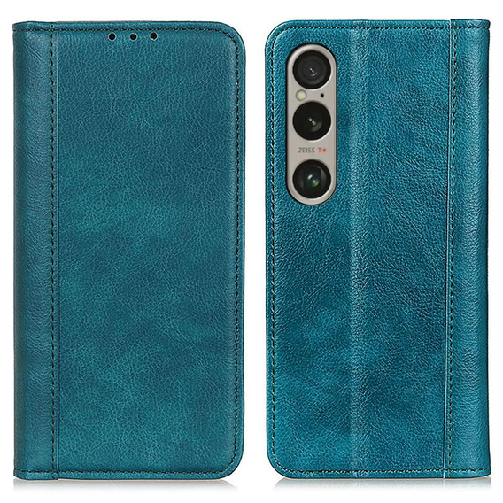 Flipové puzdro pre Sony Xperia 1 VI, Split Leather, zelený