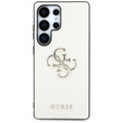 GUESS Obal na mobil pre Samsung Galaxy S25 Ultra, 4G Big Metal Logo, béžové