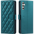 Puzdro s chlopňou pre Samsung Galaxy A16, Rhombus Crossbody Leather, zelený