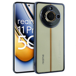Puzdro pre Realme 11 Pro 5G / Pro+ 5G, Electroplating Frame, transparentné / čierne