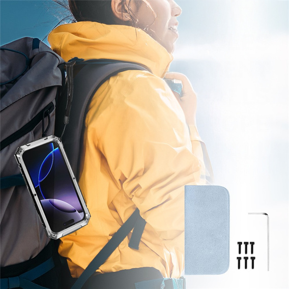 Puzdro R-JUST s podstavcom a integrovaným sklom pre iPhone 17 Pro