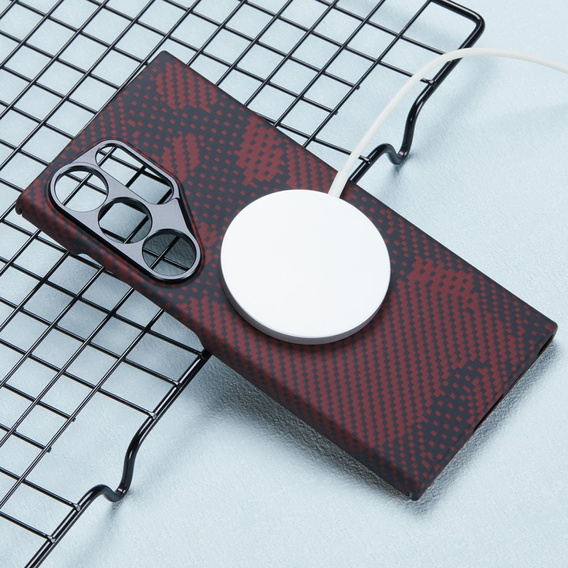 Puzdro pre Samsung Galaxy S24 Ultra, Aramid Fiber MagSafe, červené