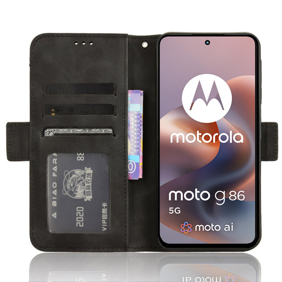 Klapkové puzdro pre Motorola Moto G86 5G, Card Slot, čierne