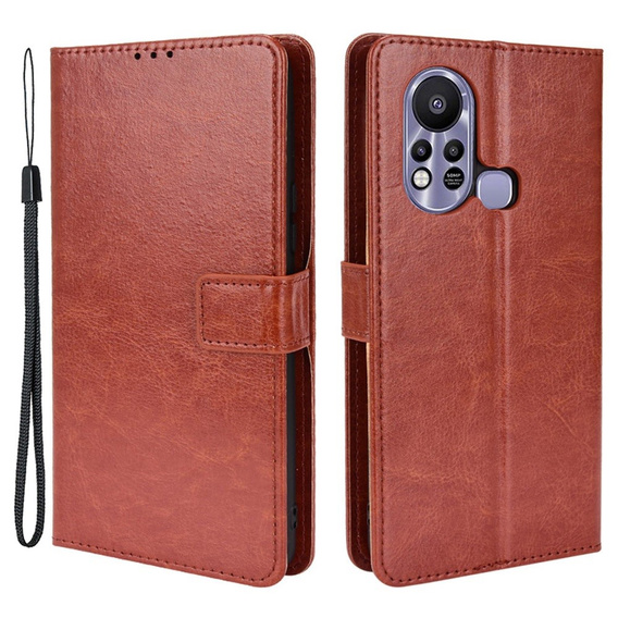 Klapkové puzdro pre Infinix Hot 11s, Crazy Horse Wallet, hnedé
