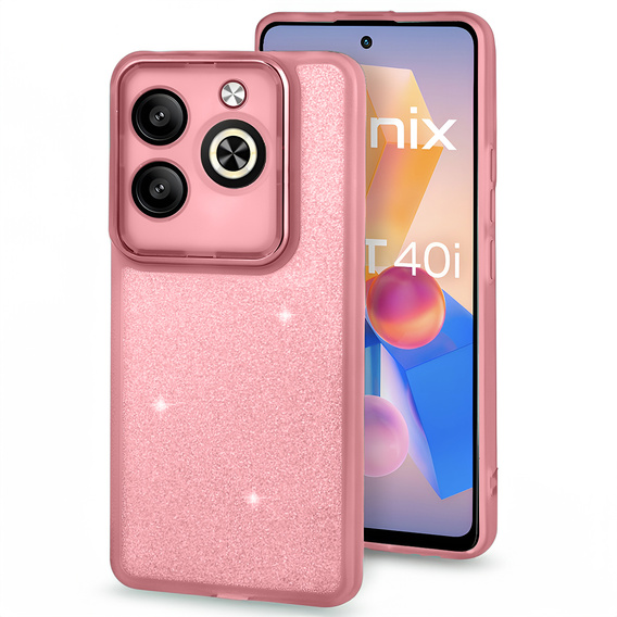Obal na mobil pre Infinix Hot 40i, Glittery Powder, ružové