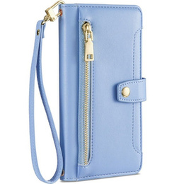 Klapkové puzdro pre Motorola Moto G73 5G, Wallet Zipper Pocket, modré