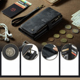CASEME puzdro pre Samsung Galaxy A56 5G, Leather Wallet Cash and Card Slots, s remienkom, čierne