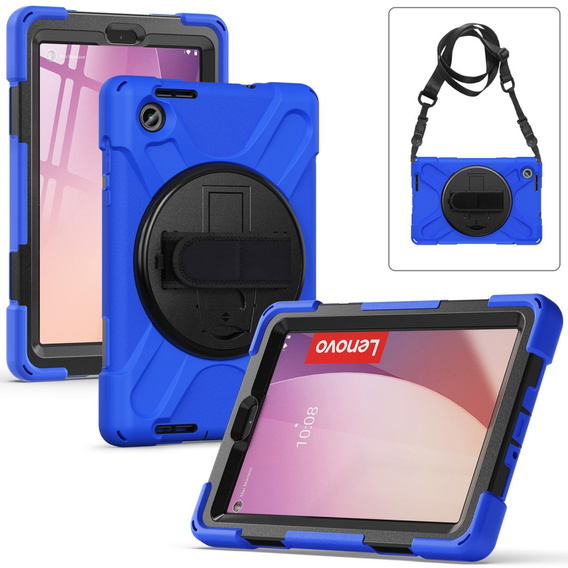 Detské puzdro pre Lenovo Tab M8 Gen 4 TB-300FU, pancierované s popruhom, modré