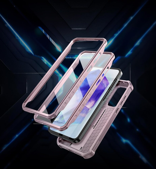 Obrnené puzdro pre Samsung Galaxy A35, Dexnor Full Body (Two Frames), ružové rose gold