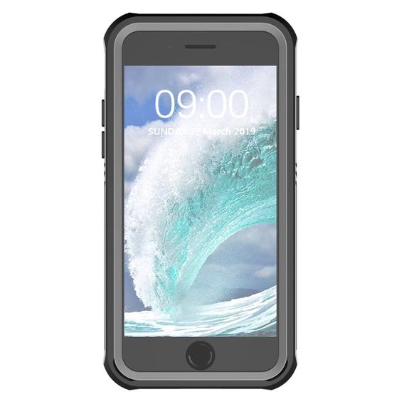 Puzdro pre iPhone 6/6S/7/8/SE 2020/SE 2022, Shockproof, s fóliou, čierne