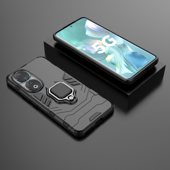 Obal na mobil pre Honor 90, Kickstand Ring, čierne