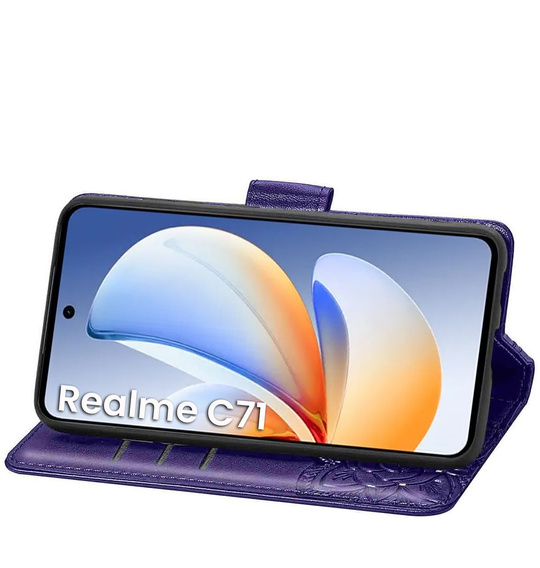 Klapkové puzdro pre Realme C71, Butterfly, fialové