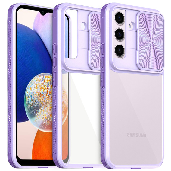 Obal na mobil pre Samsung Galaxy A14 4G/5G, Slide Camera, fialové