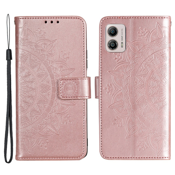 Klapkové puzdro pre Motorola Moto G53 5G, Mandala Flower, ružové rose gold
