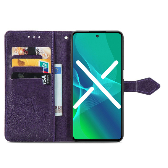 Klapkové puzdro pre Oppo A98 5G, Mandala, fialové