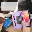 Klapkové puzdro pre Samsung Galaxy A56 5G, Wallet Zipper Pocket, fialové