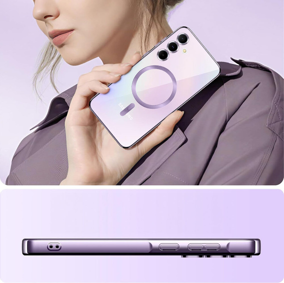 Puzdro pre Samsung Galaxy A55 5G, Electro MagSafe, ružové + sklo na displej