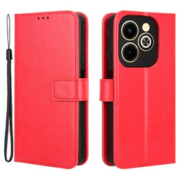 Klapkové puzdro pre Infinix Hot 40i, Crazy Horse Wallet, červené